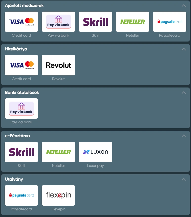 Ivibet Casino Fizetesi modok